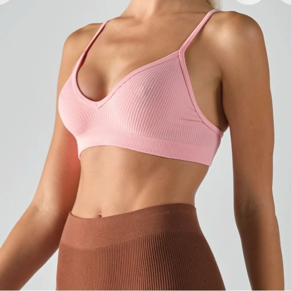 Pink Ribbed Bralette - Picture 1 of 5